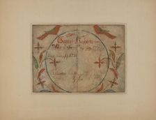 Pa. German Birth Certificate, c. 1936. Creator: Elmer G Anderson