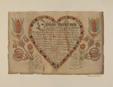 Pa. German Birth Certificate, c. 1939. Creator: Charlotte Angus