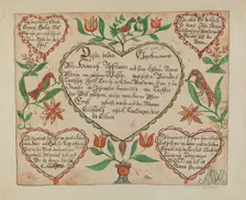 Pa. German Birth Certificate (Waltman #3), c. 1940. Creator: Emma M. Krumrine