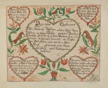 Pa. German Birth Certificate (Waltman #3), c. 1940. Creator: Emma M. Krumrine