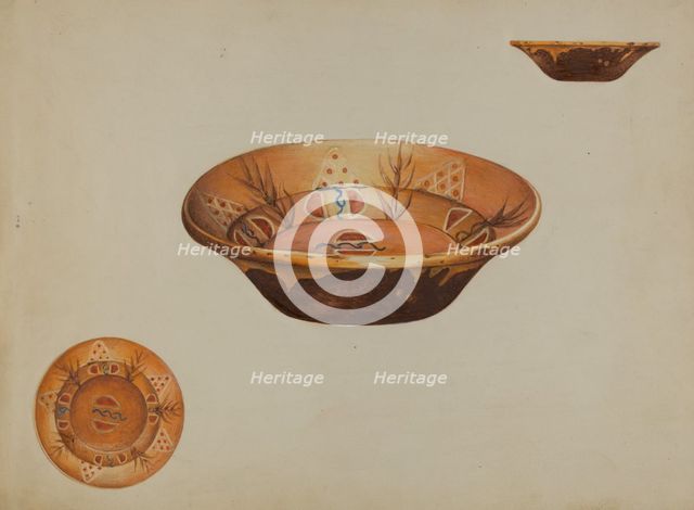 Pa. German Bowl, 1939. Creator: Anna Aloisi.