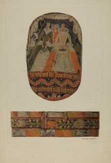 Pa. German Bride's Box, c. 1936. Creator: Frances Lichten
