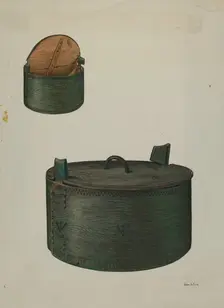 Pa. German Bride's Hat Box, c. 1940. Creator: George File