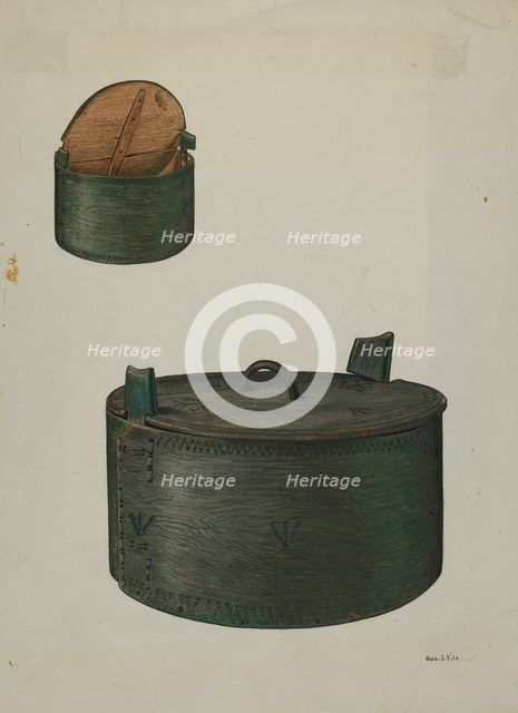 Pa. German Bride's Hat Box, c. 1940. Creator: George File.