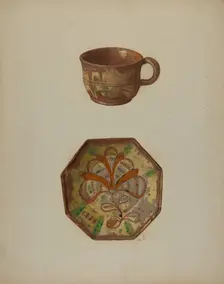 Pa. German Cup and Saucer, 1937. Creator: Max Soltmann