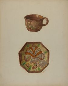 Pa. German Cup and Saucer, 1937. Creator: Max Soltmann