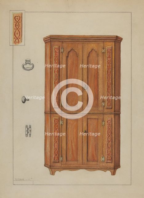 Pa. German Cupboard, c. 1936. Creator: Edgar L. Pearce.