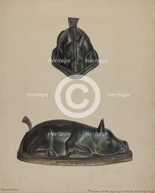 Pa. German Cake Mold, 1935/1942. Creator: Walter Hochstrasser.