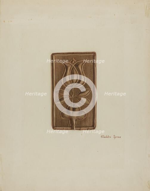 Pa. German Cake Mold, c. 1939. Creator: Franklyn Syres.