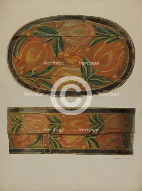 Pa. German Cap Box, c. 1937. Creator: Frances Lichten.