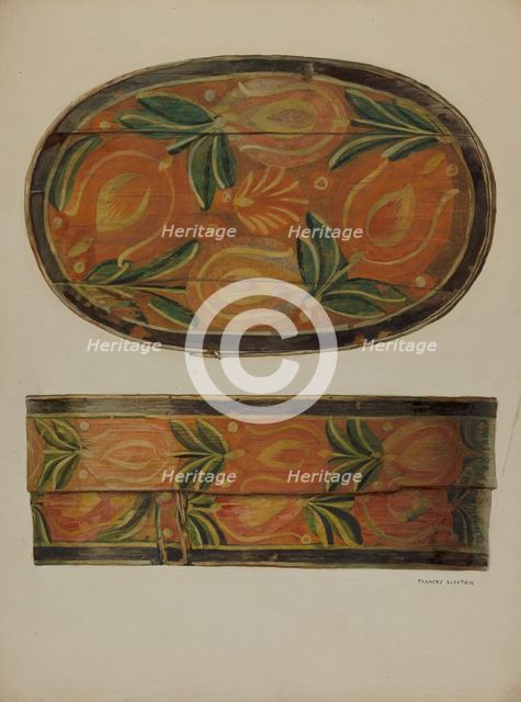 Pa. German Cap Box, c. 1937. Creator: Frances Lichten.
