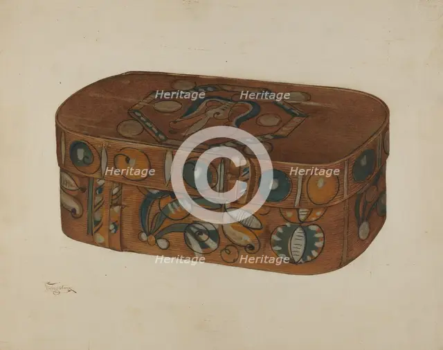 Pa. German Cap Box, c. 1941. Creator: Rolland Livingstone.