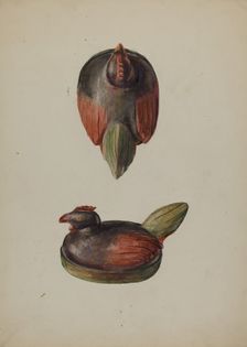 Pa. German Carved Wooden Chicken, c. 1937. Creator: Robert Harlow