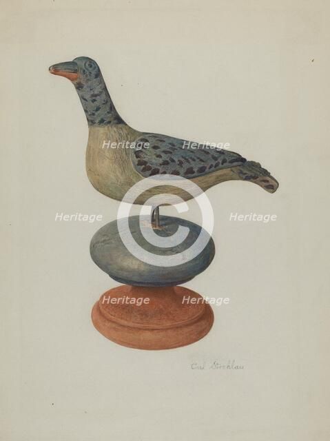 Pa. German Carved Bird, c. 1940. Creator: Carl Strehlau.