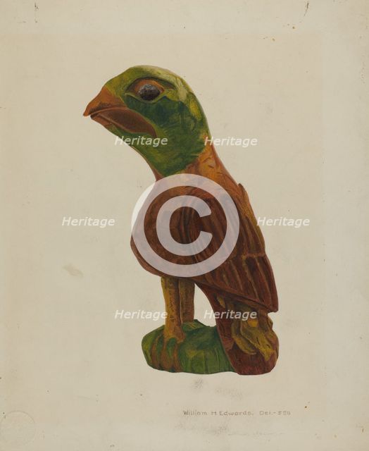 Pa. German Carved Bird, c. 1939. Creator: William H Edwards.