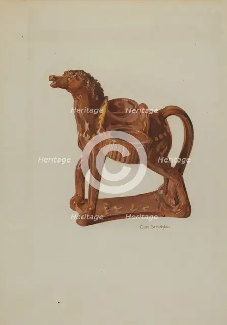 Pa. German Ceramic Horse, c. 1938. Creator: Carl Strehlau.