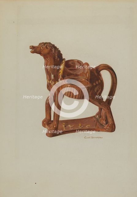 Pa. German Ceramic Horse, c. 1938. Creator: Carl Strehlau.