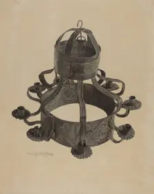 Pa. German Chandelier, 1935/1942. Creator: Elmer R. Kottcamp