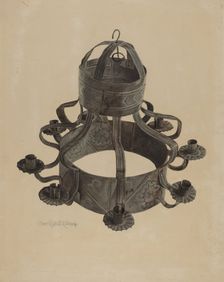 Pa. German Chandelier, 1935/1942. Creator: Elmer R. Kottcamp