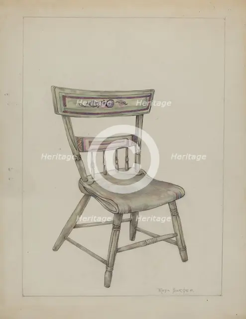 Pa. German Chair, c. 1940. Creator: Rosa Burger.