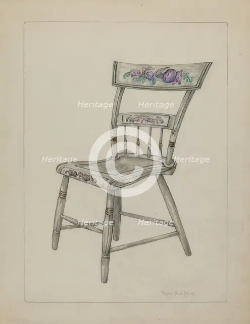 Pa. German Chair, c. 1940. Creator: Rosa Burger.