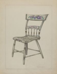 Pa. German Chair, c. 1940. Creator: Rosa Burger