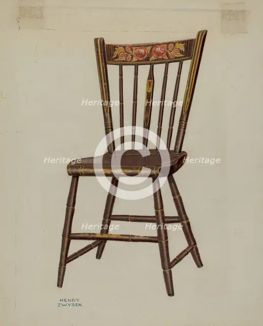 Pa. German Chair, c. 1941. Creator: Henry Zwysen.