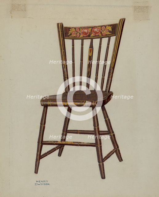 Pa. German Chair, c. 1941. Creator: Henry Zwysen.