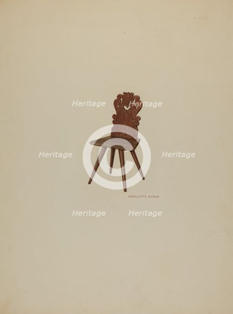 Pa. German Chair, c. 1938. Creator: Charlotte Angus.