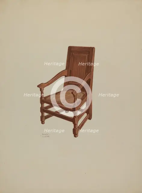 Pa. German Chair, c. 1938. Creator: Frances Lichten.