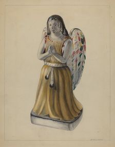Pa. German Chalkware Angel Figure, c. 1936. Creator: Mina Lowry