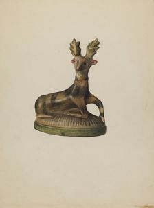 Pa. German Chalkware Deer, c. 1938. Creator: Mina Lowry
