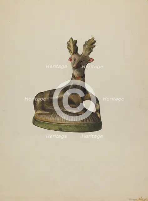 Pa. German Chalkware Deer, c. 1938. Creator: Mina Lowry.