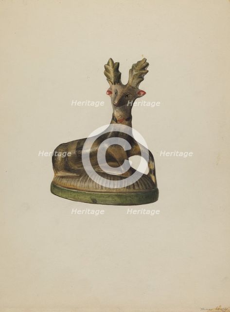 Pa. German Chalkware Deer, c. 1938. Creator: Mina Lowry.