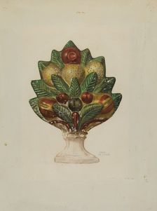 Pa. German Chalkware Mantel Ornament, c. 1938. Creator: Inez McCombs