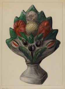 Pa. German Chalkware Mantel Stop, c. 1937. Creator: Mina Lowry