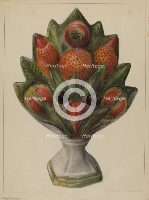 Pa. German Chalkware Mantel Stop, c. 1937. Creator: Mina Lowry.