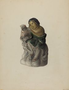 Pa. German Chalkware Mary and Her Lamb, c. 1939. Creator: Mina Lowry