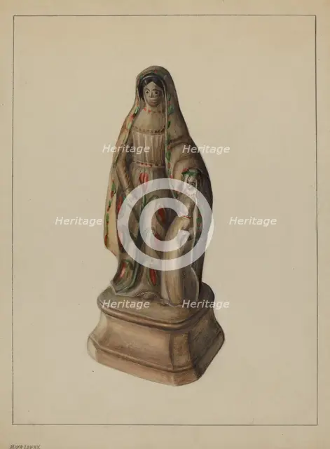 Pa. German Chalkware Mother and Child, c. 1937. Creator: Mina Lowry.