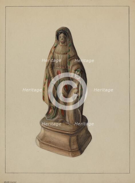 Pa. German Chalkware Mother and Child, c. 1937. Creator: Mina Lowry.