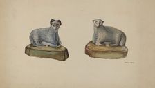 Pa. German Chalkware Sheep, c. 1937. Creator: Dorothy Harris