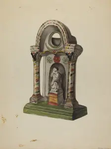 Pa. German Chalkware Shrine, c. 1939. Creator: Mina Lowry