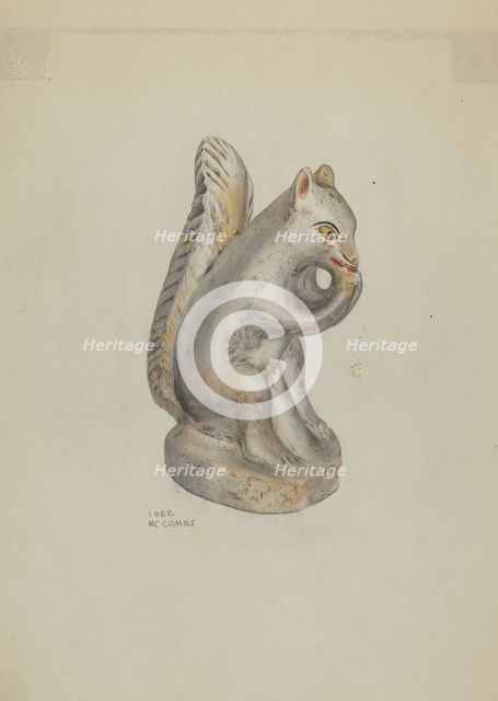 Pa. German Chalkware Squirrel, c. 1939. Creator: Inez McCombs.