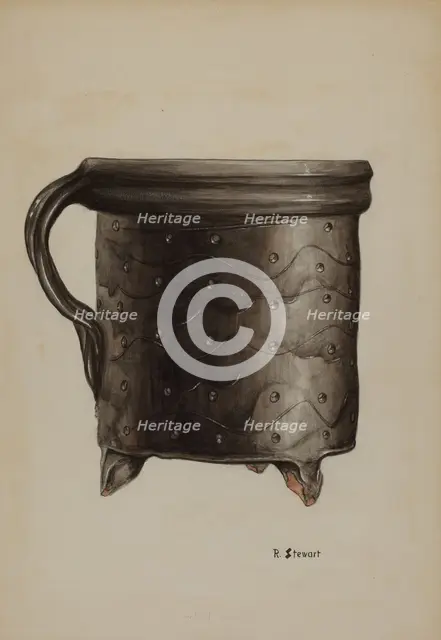 Pa. German Cheese Strainer, c. 1937. Creator: Robert Stewart.