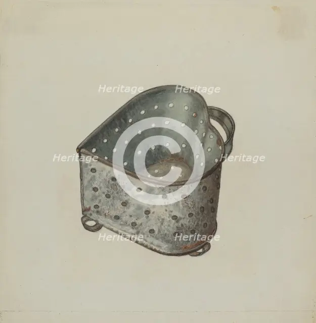 Pa. German Cheese Strainer, c. 1940. Creator: Luther D. Wenrich.