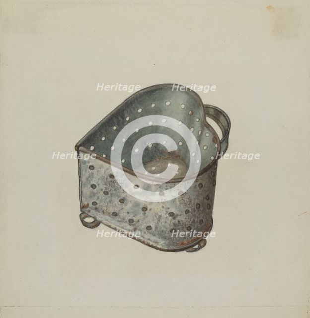 Pa. German Cheese Strainer, c. 1940. Creator: Luther D. Wenrich.