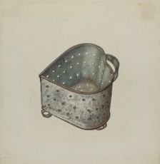 Pa. German Cheese Strainer, c. 1940. Creator: Luther D. Wenrich