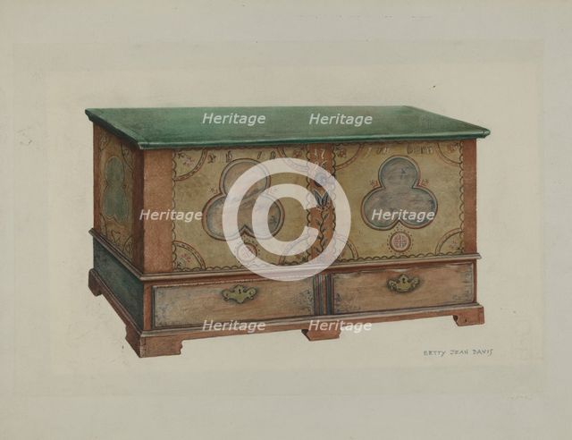 Pa. German Chest, 1935/1942. Creator: Betty Jean Davis.