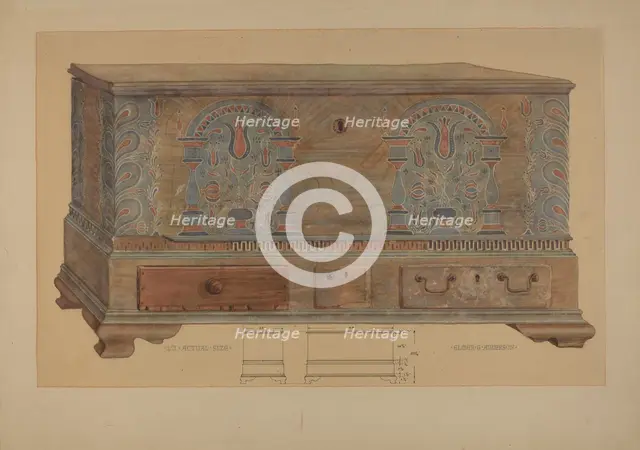 Pa. German Chest, 1935/1942. Creator: Elmer G Anderson.