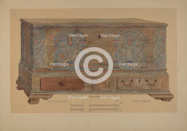 Pa. German Chest, 1935/1942. Creator: Elmer G Anderson.